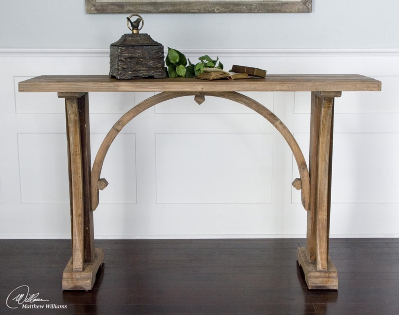 Arched Reclaimed Fir Wood Console Table