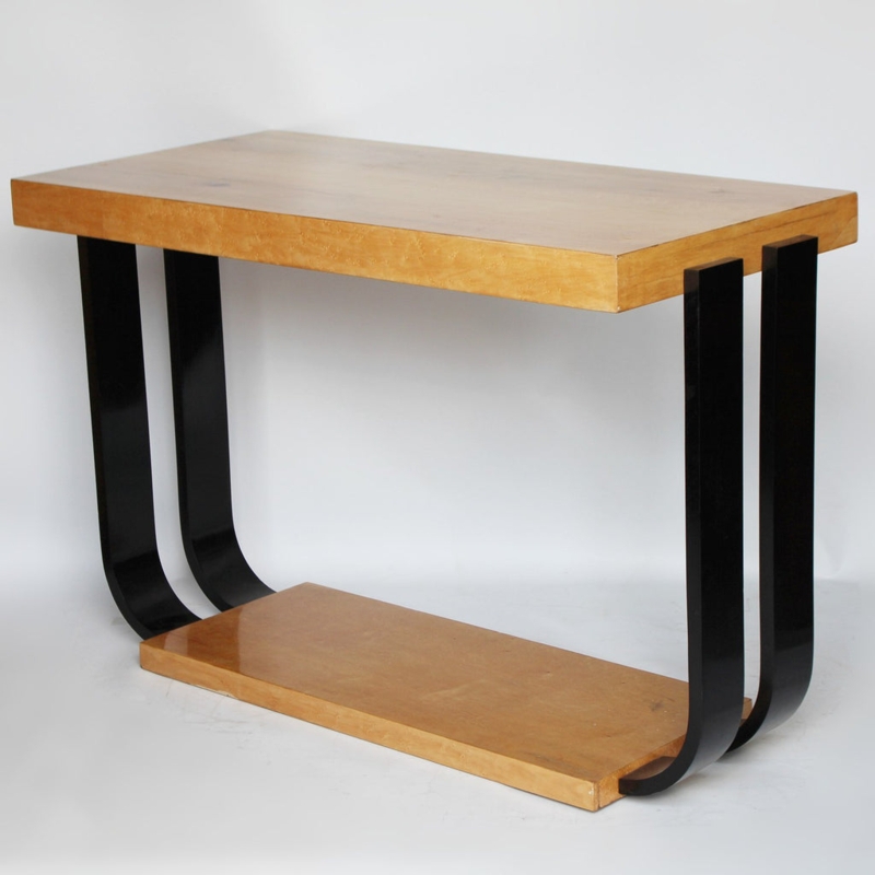 Art Deco Console Table with Black Metal Legs