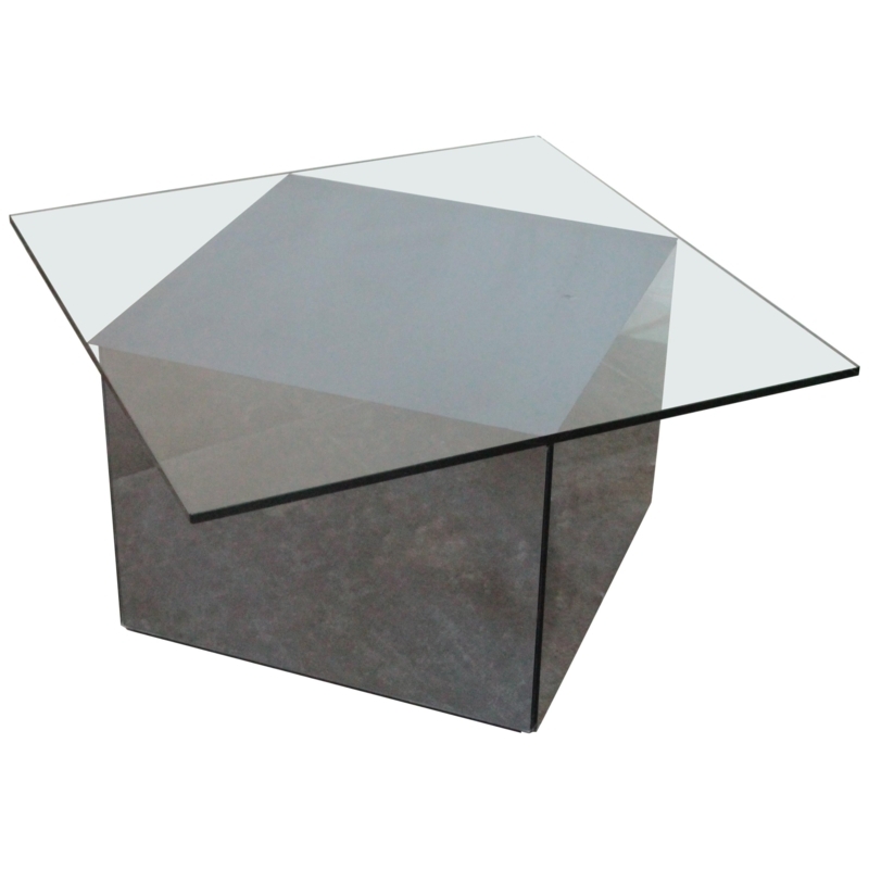 Art Deco Modern Asymmetrical Glass Coffee Table