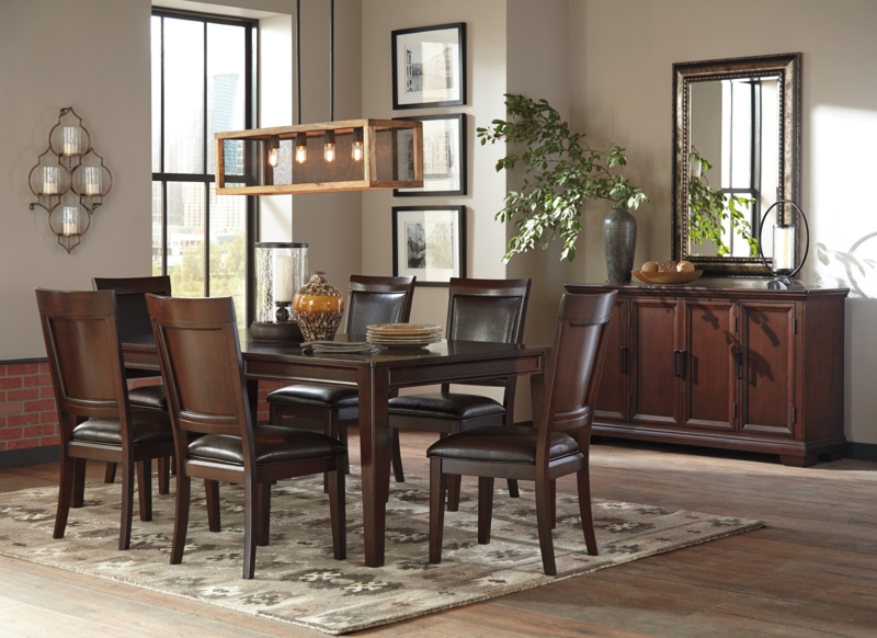 Ashley Shadyn 7-Piece Casual Dining Set in Warm Brown