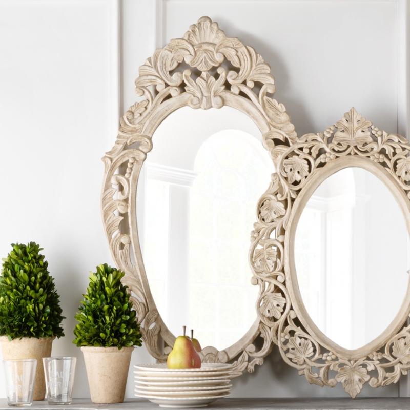Auvergne Hand Carved Wood Mirror - The French Table