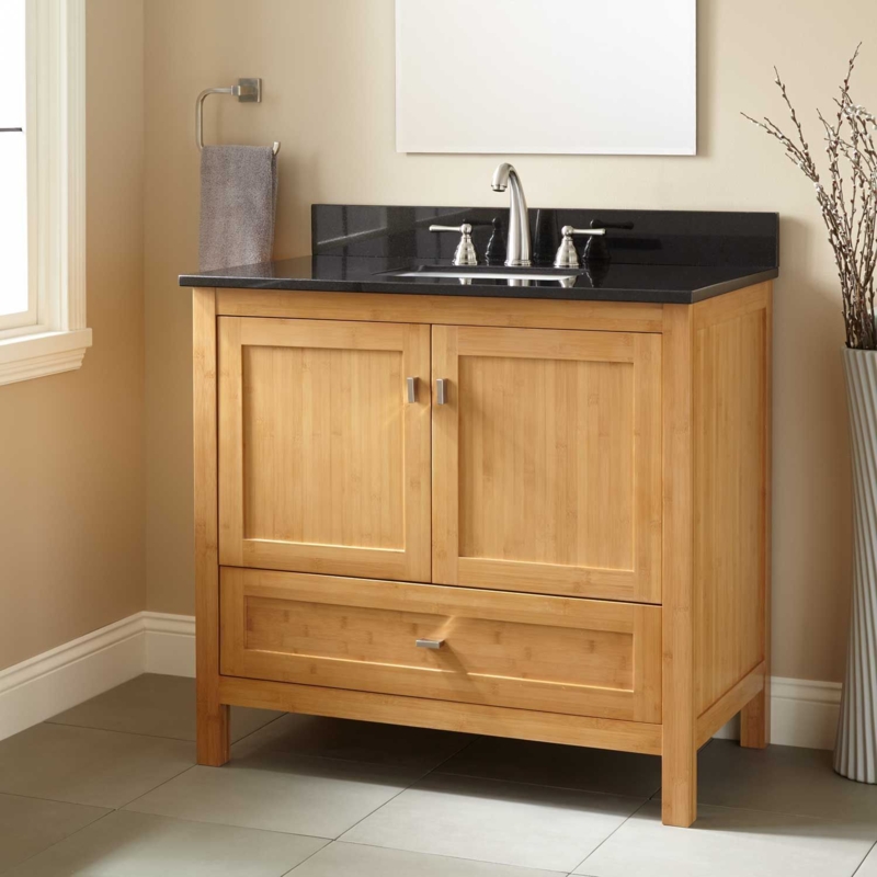 Bamboo Vanity Bathroom / 30" Arrey Bamboo Vanity with Bamboo Top for ...