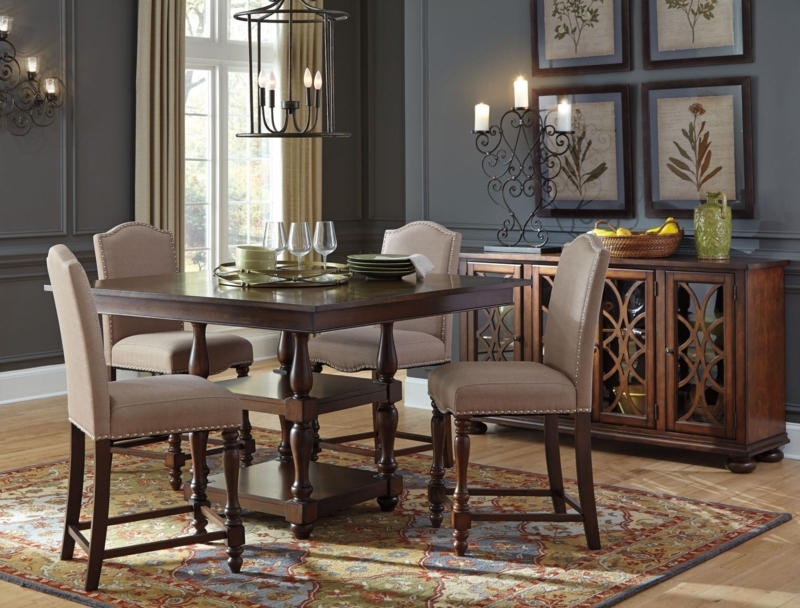Baxenburg Brown Square Counter Height Dining Set