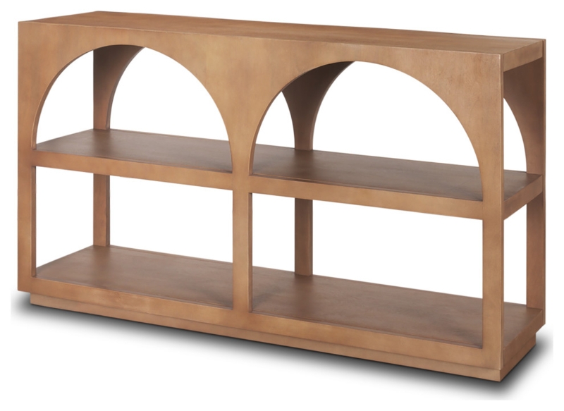 Bela Medium Brown Solid Wood Arched Console Table