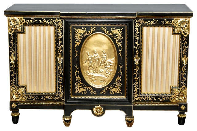 Black Gold Italian Buffet Sideboard Server Cabinet - Traditional ...