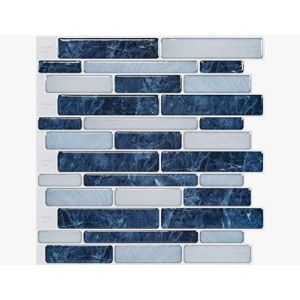 Blue and Gray Viviano Marmo Marble Tile Design