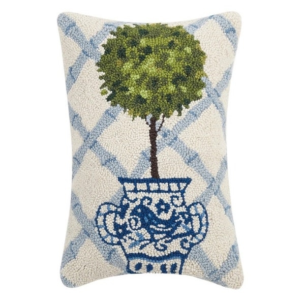 Blue and White Chinoiserie Decorative Throw Pillow