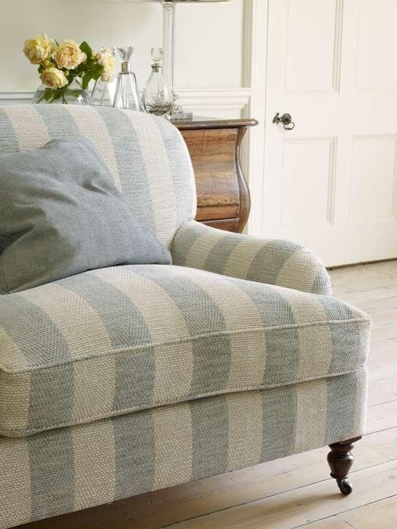 Blue and White Striped Sofas