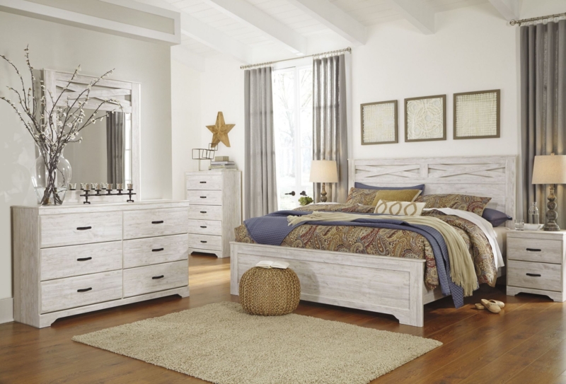 Briartown Whitewash Panel Bedroom Set with Rustic Charm