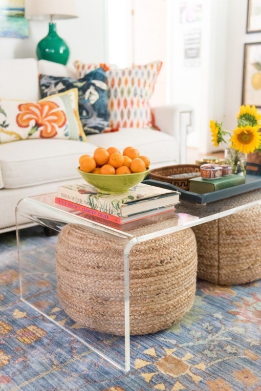 Ottomans Under Coffee Tables