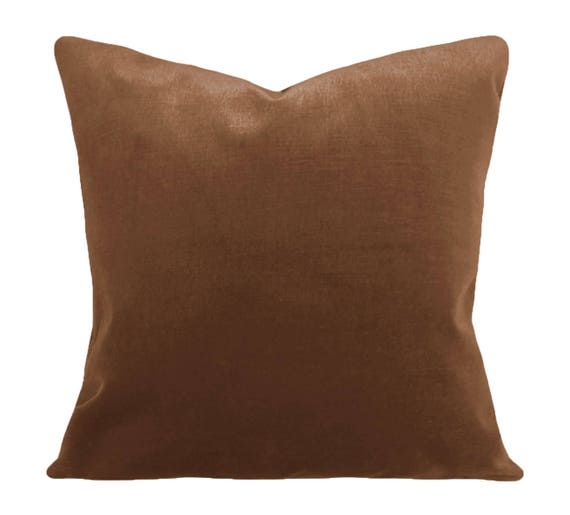 Brown Velvet Decorative Throw Pillow Cover