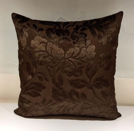 Brown Velvet Pillow Cover, Pillow Velvet, 18X18 Brown Pillow, Designer ...