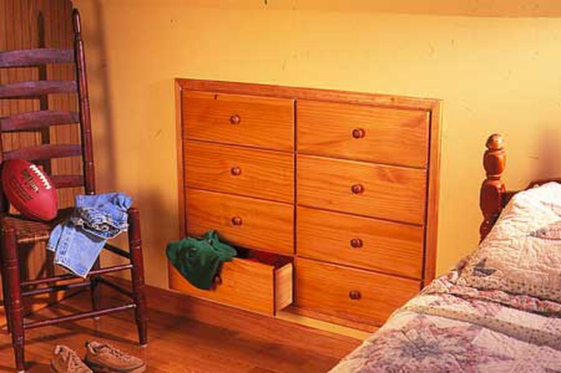 Built-In Knee-Wall Storage Dresser for Small Spaces