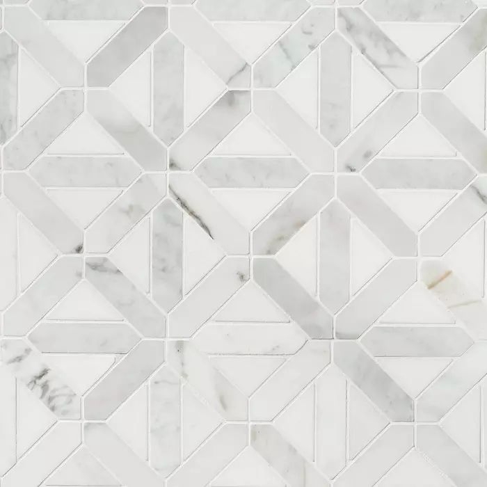 Canterbury Calacatta Thassos Polished Marble Mosaic Tile