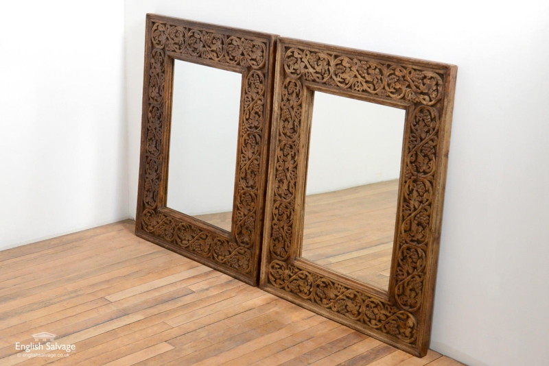 Carved Wood Framed Rectangular Decorative Mirrors