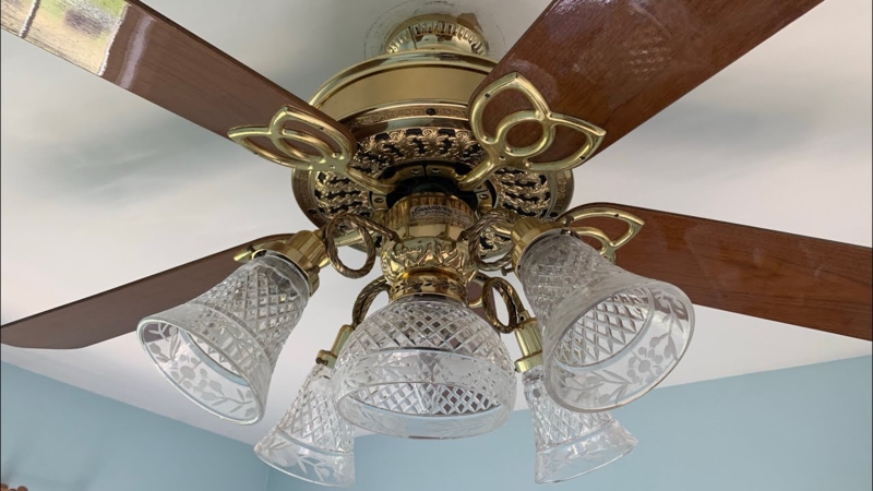 Casablanca Victorian Ceiling Fan with Etched Glass Shades