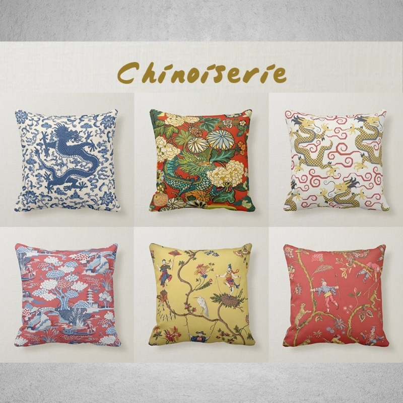 Chinoiserie Decorative Throw Pillow Covers Collection