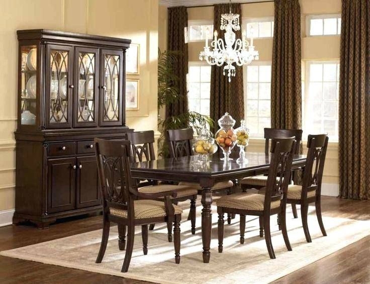 Classic Dark Wood Ashley Furniture Dining Set