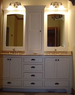 Classic Double Vanities with Central Storage Tower