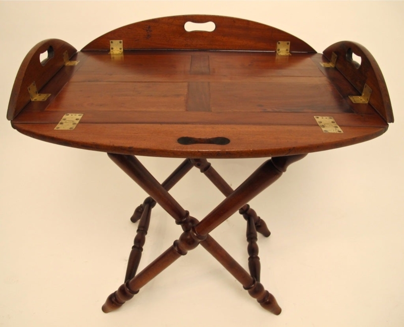 Classic English Mahogany Butler's Tray with Stand