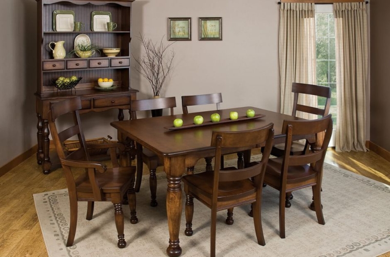 Classic French Country Walnut Dining Set