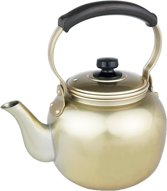 Classic Gold Tea Kettle with Black Handle