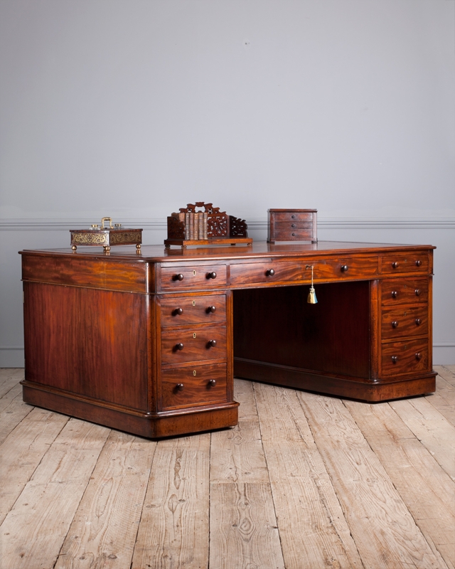 Classic Large Antique Double-Sided Partners Desk