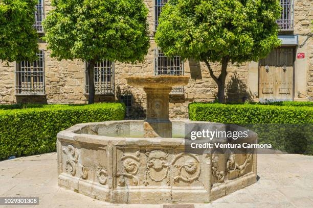 Classic Spanish-Style Stone Water Fountain Outdoors