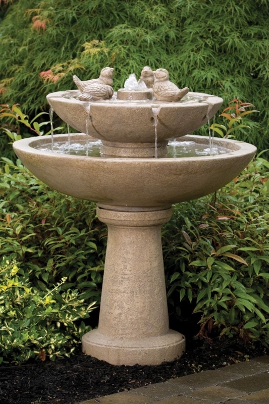 Classic Two-Tier Bird Fountain for Garden Tranquility