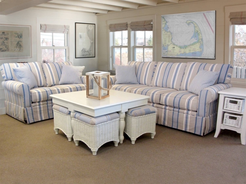 Blue And White Striped Sofas