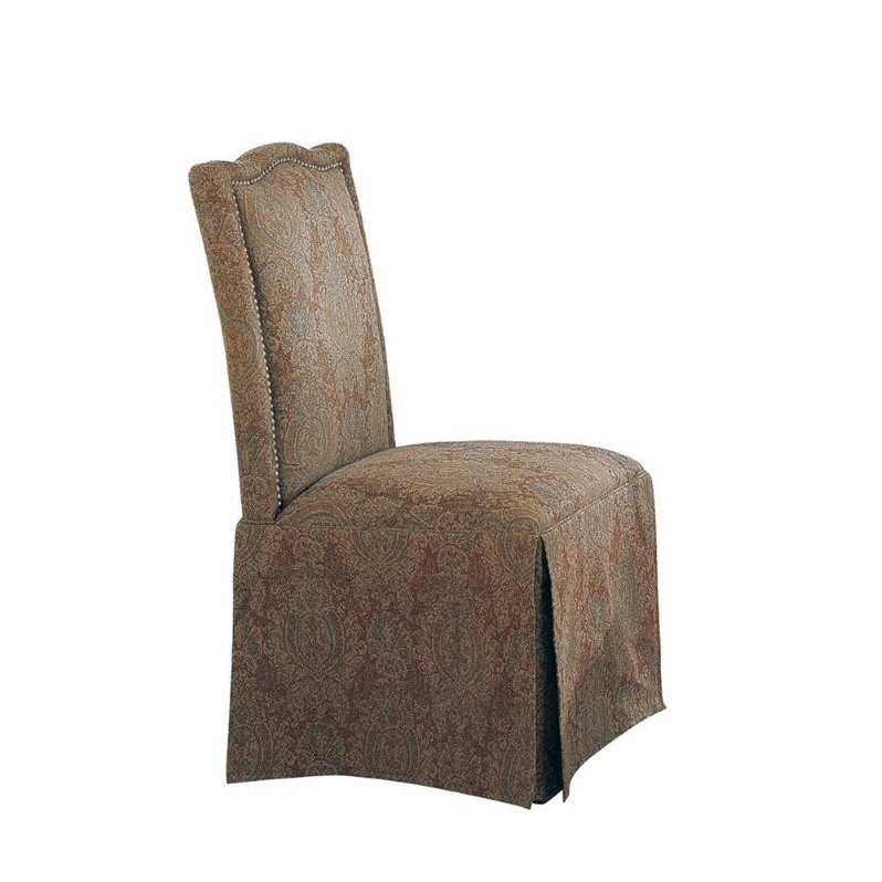 Coaster Slauson Upholstered Parson Dining Chair Skirt in Red Floral ...