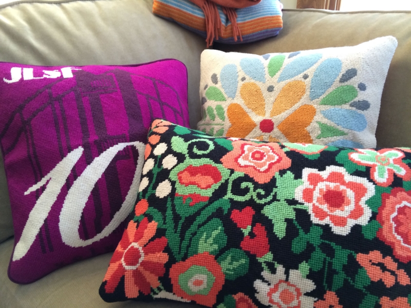 Colorful Custom Needlepoint Pillows for Cozy Spaces