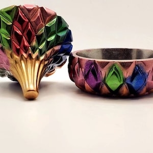 Colorful Dragon Egg Inspired Chrome Trinket Dish