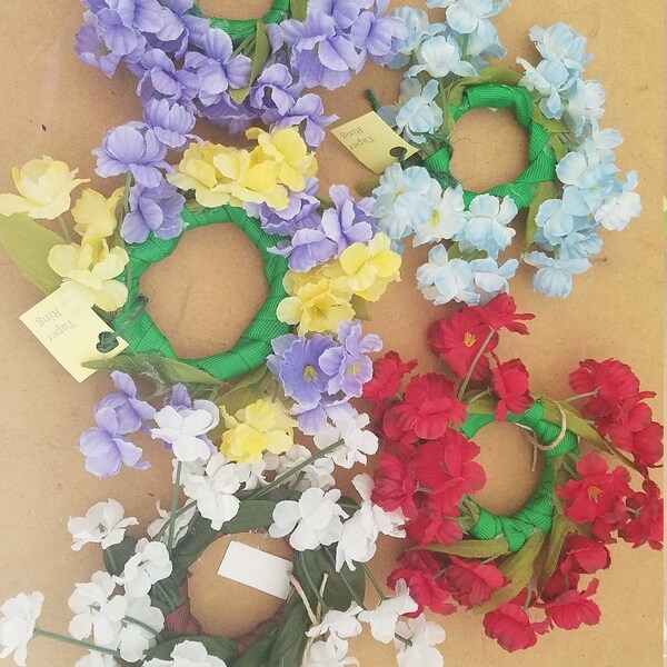 Colorful Floral Taper Candle Rings for Decor