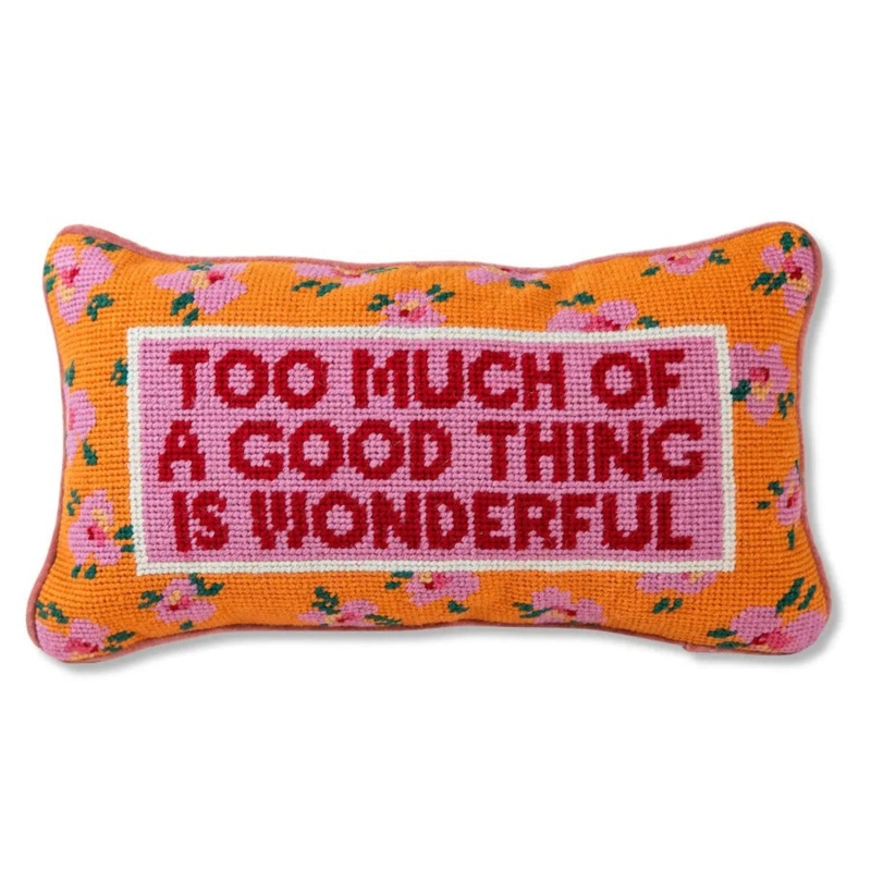 Colorful Funny Needlepoint Throw Pillow Design