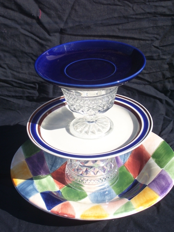 Colorful Stacked Vintage Dishes for Unique Decor