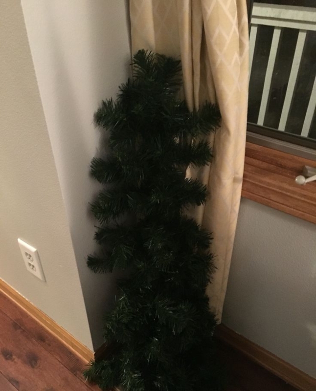 Compact Half Wall Corner Christmas Tree Decoration