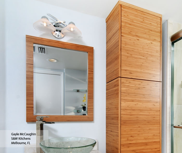 Contemporary Bamboo Bathroom Cabinets and Vanity