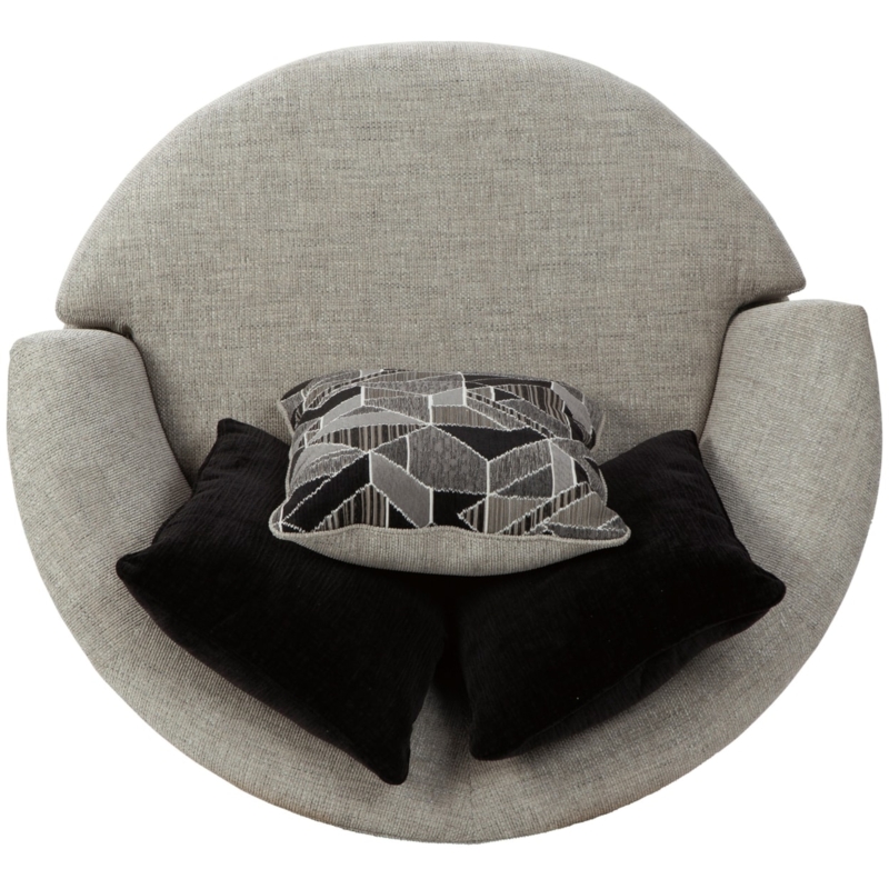 Contemporary Oversized Round Lounge Chair with Cushions