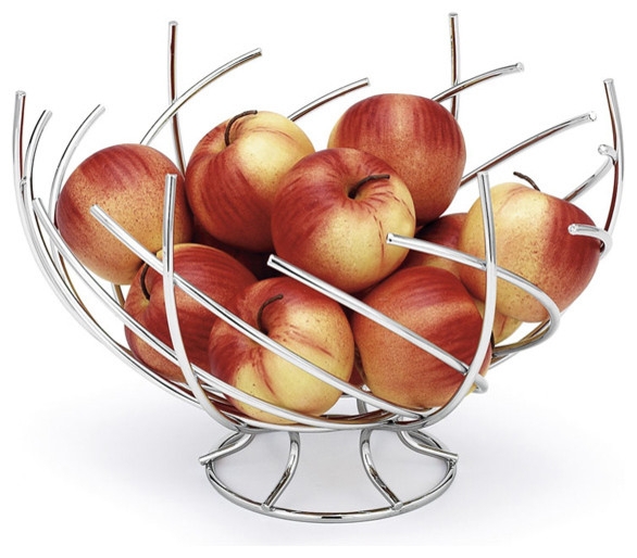 Contemporary Stainless Steel Crown Fruit Basket