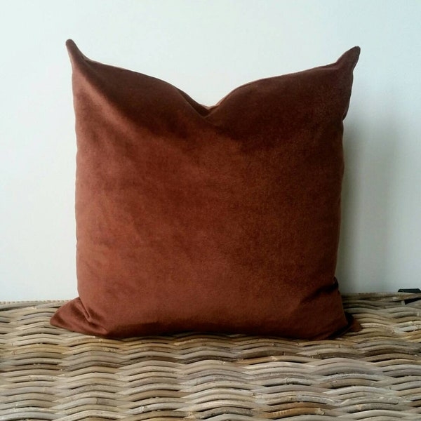 Cozy Brown Velvet Throw Pillow for Living Room
