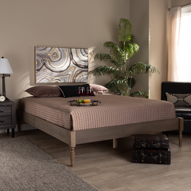 Cozy French Bohemian Grey Oak Finished Bedroom