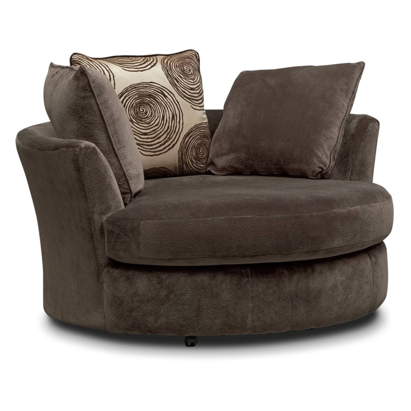 Cozy Modern Big Round Sofa Chair with Cushions