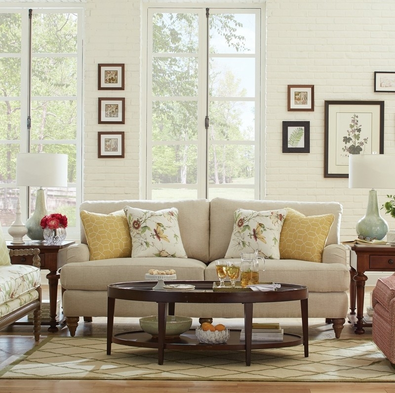 Cozy Neutral Country Cottage Sofa Living Room