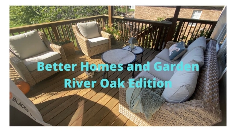 Cozy Outdoor Patio with Wicker River Oak Furniture