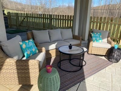 Cozy Outdoor Wicker Conversation Set with Cushions