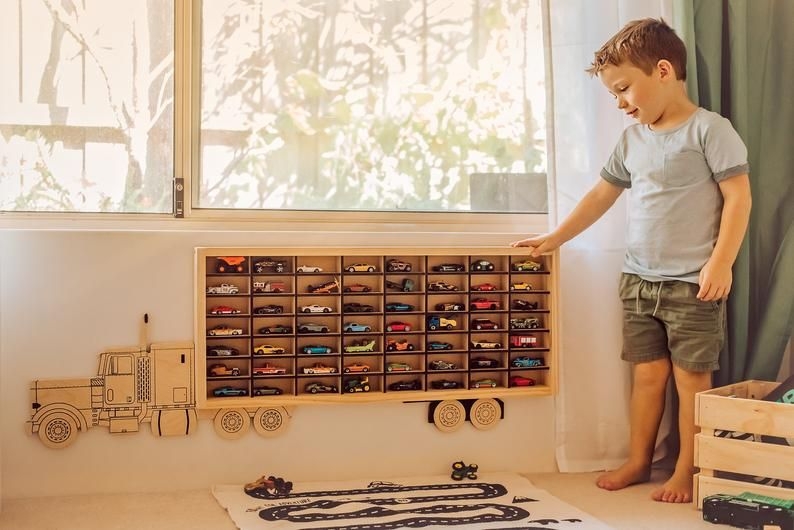 Creative Toddler Car Storage Display for Boys' Room