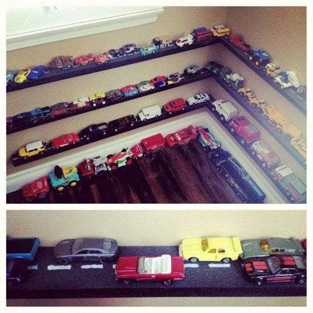 Creative Toy Car Wall Storage and Display Idea