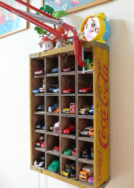 Creative Wall-Mounted Toy Car Storage Idea