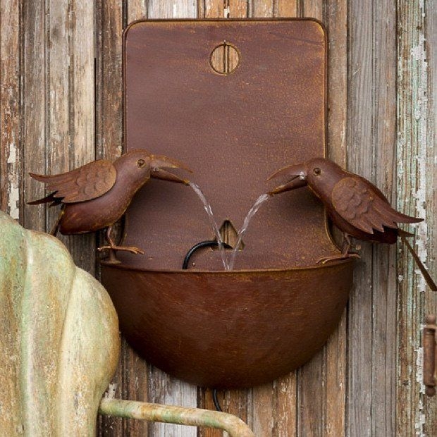 Crow Bird Bath Wall Water Fountain | Water fountain, Wall fountain ...